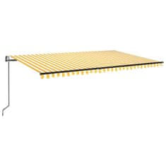 Vidaxl Automatická markíza, LED a senzor vetra 500x300 cm, žltá/biela