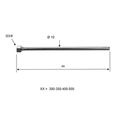 SAPHO , Pevná pripojovacia rúrka F3/8", 40 cm, chróm, TWC63