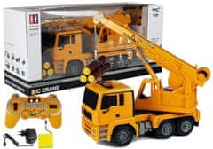 Lean-toys Diaľkovo ovládaný žeriav Truck s Crane Pilot 2.4G s drevom