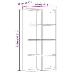 Vidaxl Knižnica/komoda, dub sonoma 66x30x130 cm, kompozitné drevo
