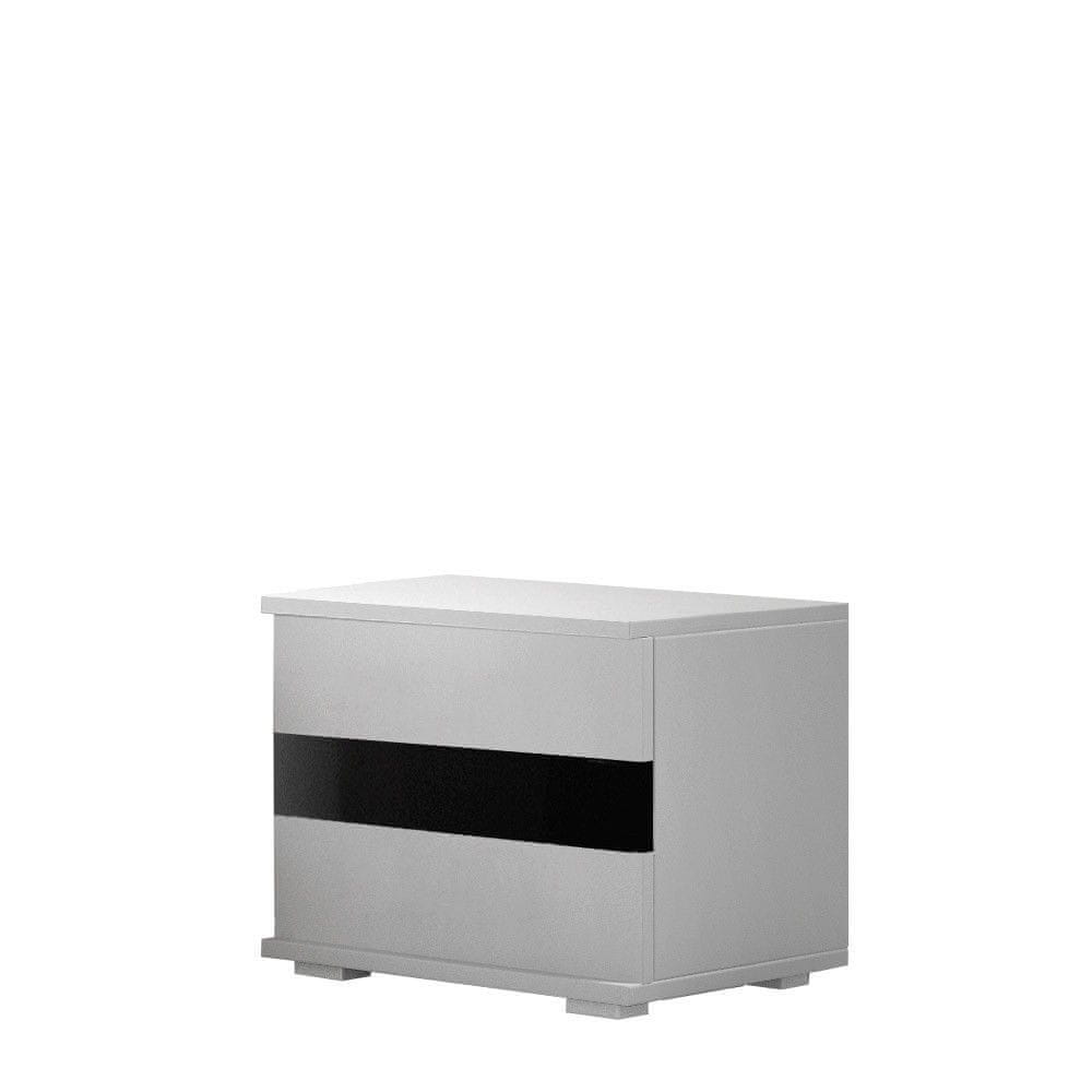 WEBHIDDENBRAND Nočný stolík LUCCA 45 cm biela/čierna