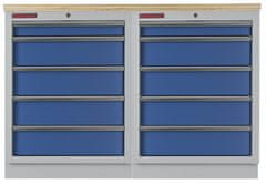 AHProfi Zostava kvalitných PROFI BLUE dielenských skriniek s pracovnou doskou - MTGS1300BAL11 Blue