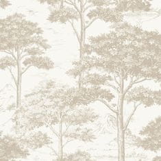 Béžová vliesová tapeta les, stromy MN3003, Maison, 0,53 x 10,05 m