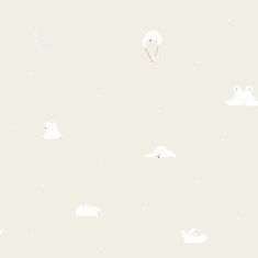 Béžová vliesová detská tapeta - medvedíky, zvieratká 7003-2, Noa, 0,53 x 10,05 m