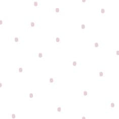Biela papierová tapeta s ružovými bodkami 3359-2, Oh lala, 0,53 x 10,05 m