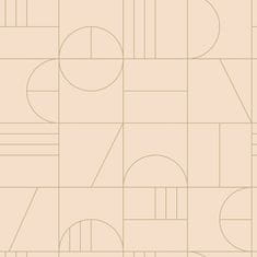 Béžová vliesová tapeta geometrický vzor 139206, Art Deco, Est, 0,53 x 10,05 m