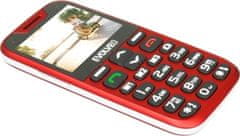 Evolveo EasyPhone XD, mobilní telefon pro seniory s nabíjecím stojánkem (červená barva)