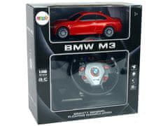 Lean-toys BMW M3 Red 2.4G diaľkové ovládanie auta 1:18 zvukové svetlá