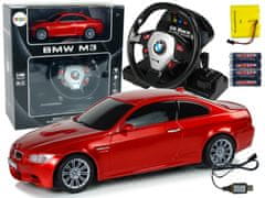 Lean-toys BMW M3 Red 2.4G diaľkové ovládanie auta 1:18 zvukové svetlá