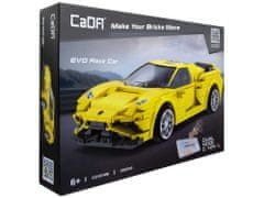 Lean-toys Stavebné bloky Športové auto EVO Race Car Yellow R/C 289 kusov CADA