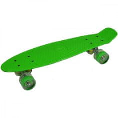 Enero Pennyboard s LED kolieskami Neon Green