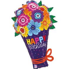 Grabo Fóliový balón supershape Kytica Happy Birthday 76cm