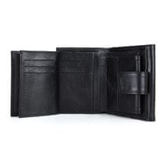 VegaLM UNISEX kožená peňaženka s bohatou výbavou v čiernej farbe