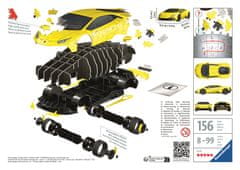Ravensburger 3D Puzzle Lamborghini Huracán Evo žlté 108 dielikov
