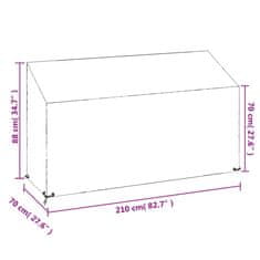 Vidaxl Kryt na záhradnú lavicu 12 očiek 210x70x70/88 cm, polyetylén