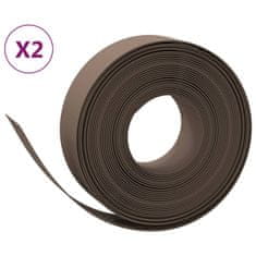 Vidaxl Záhradné obruby 2 ks hnedé 10 m 15 cm polyetylén