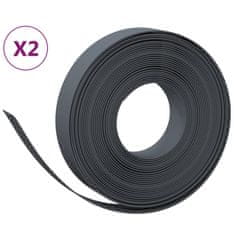 Vidaxl Záhradné obruby 2 ks sivé 10 m 10 cm polyetylén