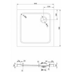 Mexen Sprchová vanička 90X90 40109090 - MEXEN