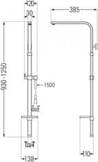 Mexen Sprchový set Q, hladká hadica 150 cm, chróm 79395-00 - MEXEN