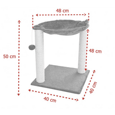 BB-Shop Čierne škrabadlo, mačací strom | Hojdacia sieť stojaca na sisalových stĺpikoch