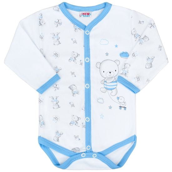 NEW BABY Dojčenské celorozopínacie body New Baby Bears modré 50