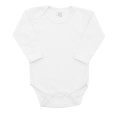 NEW BABY Luxusné bavlnené body dlhý rukáv New Baby - biele 86 (12-18m)