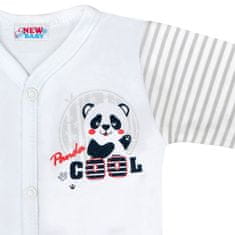 NEW BABY Dojčenské celorozopínacie body s dlhým rukávom New Baby Panda 56 (0-3m)
