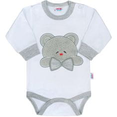 NEW BABY Luxusné dojčenské body s dlhým rukávom New Baby Honey Bear s 3D aplikáciou 74 (6-9m)