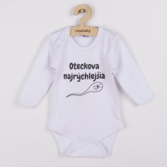 NEW BABY Body s potlačou New Baby Oteckova najrýchlejšia - darčekové balenie 86 (12-18m)