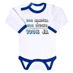 NEW BABY Body s potlačou New Baby 50% MAMIČKA + 50% OTECKO - 100% JA modré 80 (9-12m)