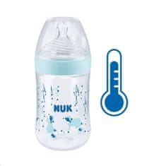 Nuk Dojčenská fľaša NUK Nature Sense s kontrolou teploty 260 ml modrá 