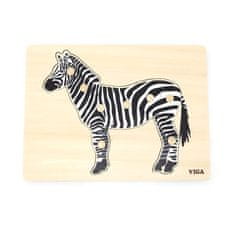 Viga Detské drevené puzzle s úchytmi Montessori Viga Zebra 