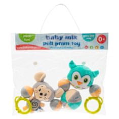 Baby Mix Detská plyšová hrkálka do kočíka Baby Mix myš a sova 