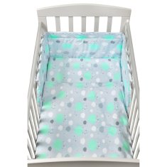 NEW BABY 2-dielné posteľné obliečky New Baby 90/120 cm obláčiky mätové 
