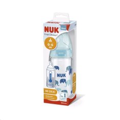 Nuk Sklenená dojčenská fľaša NUK First Choice s kontrolou teploty 240 ml modrá 
