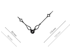 Noname Čierne hliníkové ručičky hodín 115 mm | 83 mm