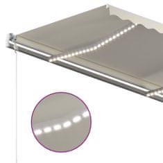 Vidaxl Ručne zaťahovacia markíza s LED 450x350 cm krémová