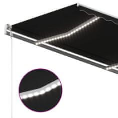 Vidaxl Ručne zaťahovacia markíza s LED 450x350 cm antracitová