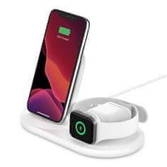 Belkin BOOST CHARGE Qi 3v1 Bezdrôtové nabíjanie pre iPhone/Apple Watch/AirPods, biela