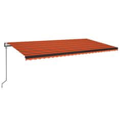 Vidaxl Automatická markíza,LED a senzor vetra 600x350cm,oranžová/hnedá