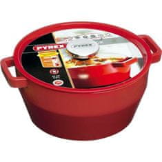 Pyrex Kastról s pokrievkou Slow Cook 4 l, červený