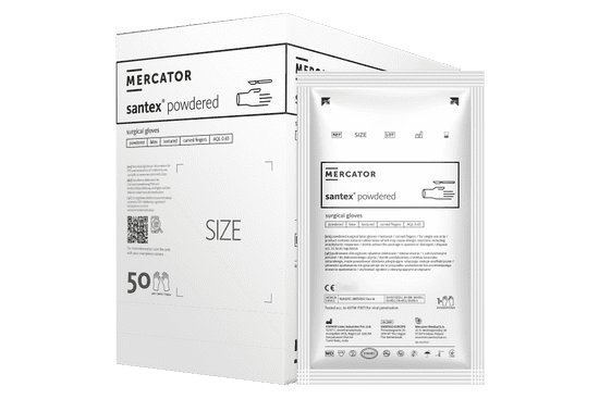 MERCATOR MEDICAL Sterilní chirurgické latexové rukavice Mercator SANTEX Powdered, 1 pár