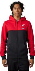 FOX mikina HONDA FLEECE Zip flame černo-bielo-červená XL