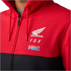 FOX mikina HONDA FLEECE Zip flame černo-bielo-červená XL