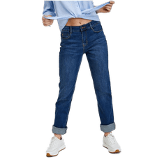 Orsay Modré dámske džínsy s rovným stredným pásom ORSAY_312175-548000 36