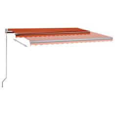 Vidaxl Samostatne stojaca automatická markíza 450x300cm oranžovo-hnedá