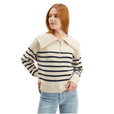 Orsay Krémový dámsky pruhovaný sveter ORSAY_507490-001000 S