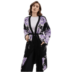 Orsay Čiernofialový dámsky kvetinový sveter ORSAY_511189-660000 M
