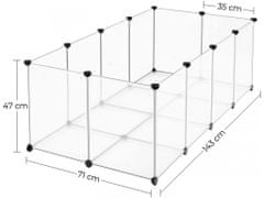 Songmics Plastová ohrádka pre malé zvieratá Spaci číra