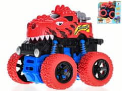 Auto monster truck dinosaurus 9,5 cm na zotrvačník (žltá, červená, modrá, zelená)